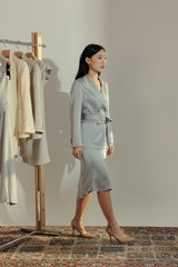 Asymmetrical Satin Midi Skirt