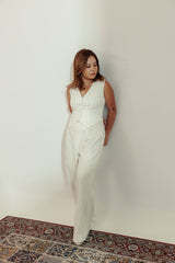 Pinstripe Pleated Trousers