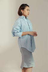 Asymmetrical Satin Midi Skirt