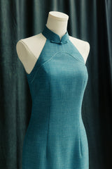 Summertime Bespoke Cheongsam in Aqua