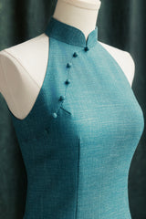 Summertime Bespoke Cheongsam in Aqua