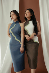 Silken Coil Midi Cheongsam