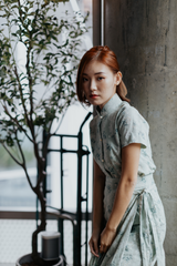 Milky Mint Hinagiku Cheongsam Short-Sleeved Top