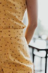 Mustard Daisy Wide-Legged Split Hem Pants