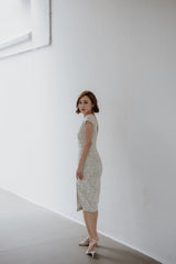 Lyn V-Neck Tweed Dress - Mint