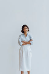 Chloe Linen Pegged Skirt