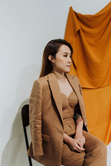 Sherlyn Linen Bustier - Squash