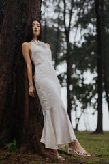 Jasmine Mermaid Dress - Caramel Stripes