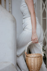 Lyn Flare Wool Relaxed Pants - Frost White