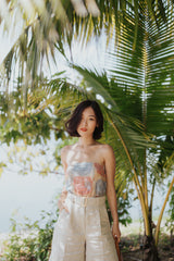 Jasmine Casual Cotton Bandeau Top - Warm Coral