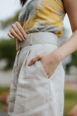 Eunice Relaxed Belted Shorts - Sandstone