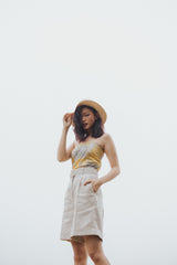 Eunice Casual Cotton Bandeau Top - Cool Lime