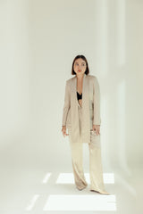 Long Shawl Satin Blazer