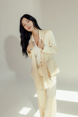 Long Shawl Satin Blazer