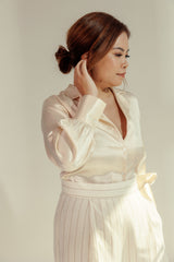 Satin Camp Collar Blouse