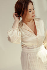 Satin Camp Collar Blouse