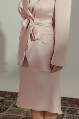 Asymmetrical Satin Midi Skirt