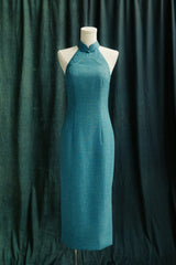 Summertime Bespoke Cheongsam in Aqua