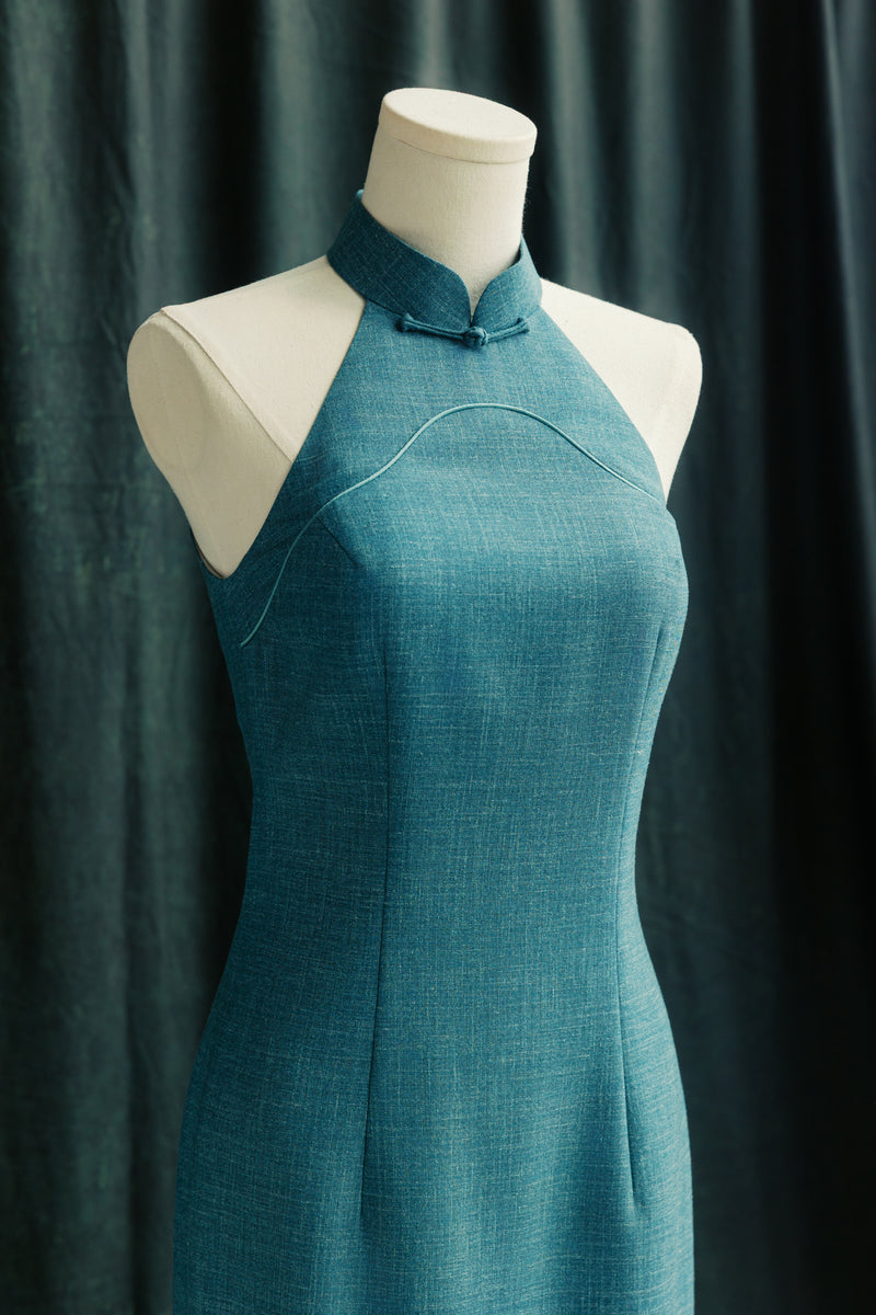 Summertime Bespoke Cheongsam in Aqua