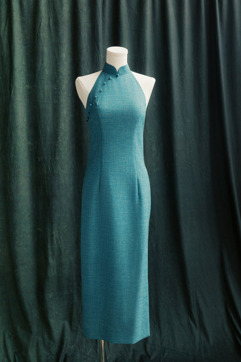 Summertime Bespoke Cheongsam in Aqua