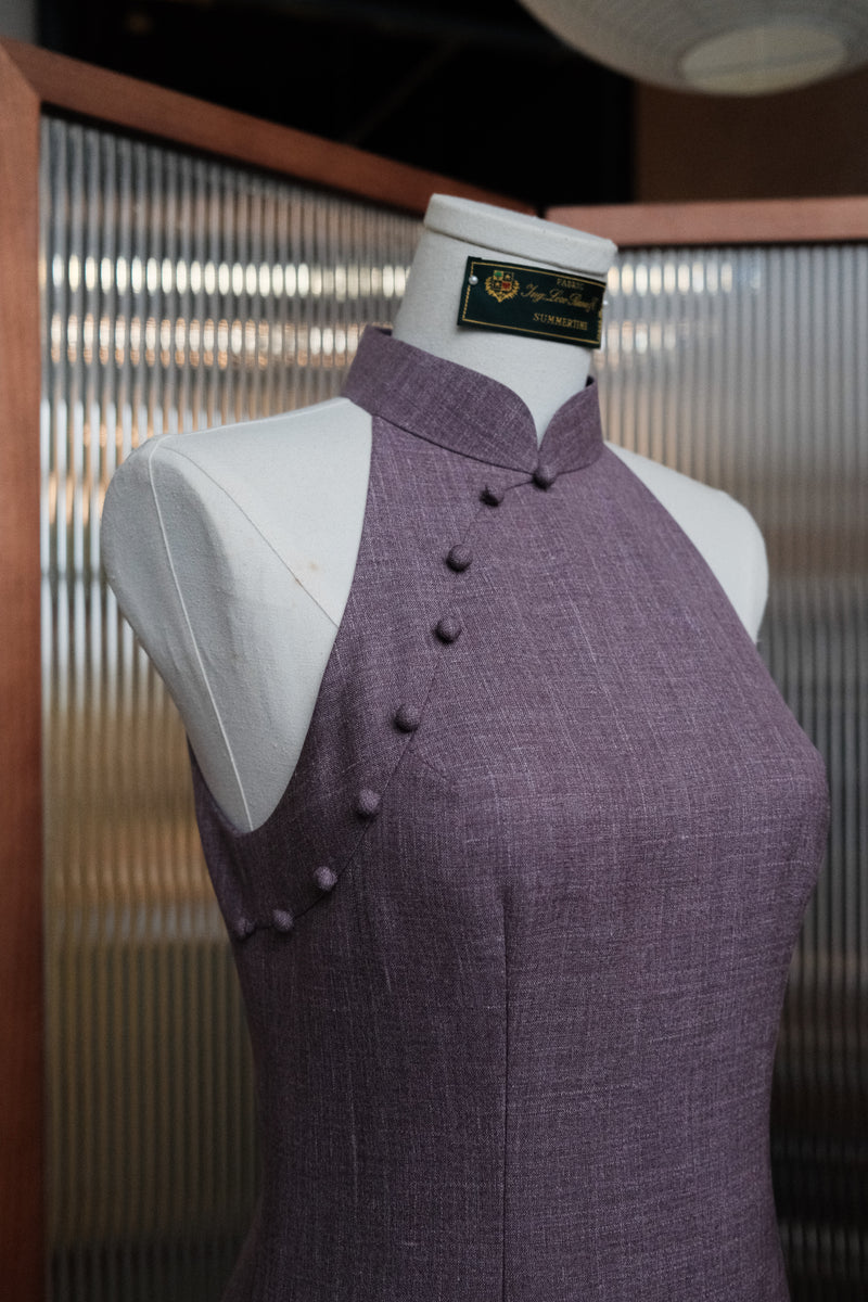 Summertime Loro Piana Bespoke Cheongsam in Violet