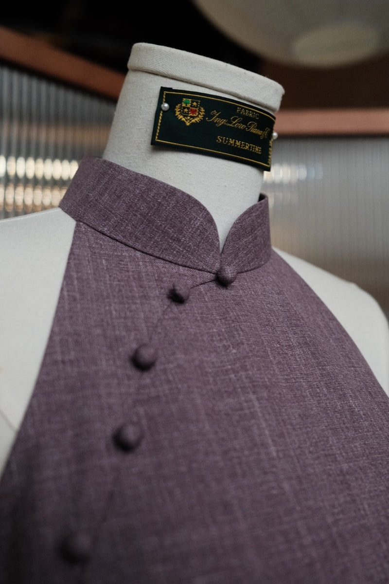 Summertime Loro Piana Bespoke Cheongsam in Violet