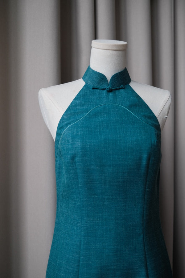 Summertime Bespoke Cheongsam in Aqua