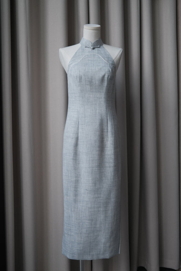 Summertime Loro Piana Bespoke Cheongsam in Mist