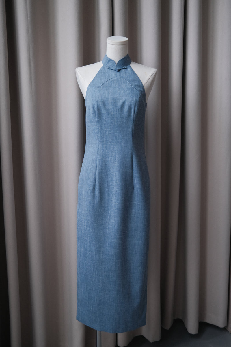 Summertime Loro Piana Bespoke Cheongsam in Moonstone