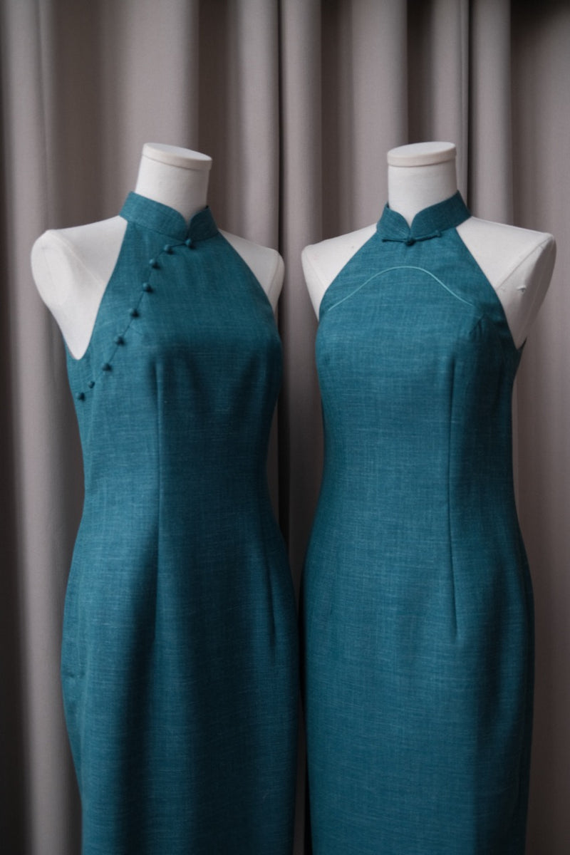 Summertime Bespoke Cheongsam in Aqua