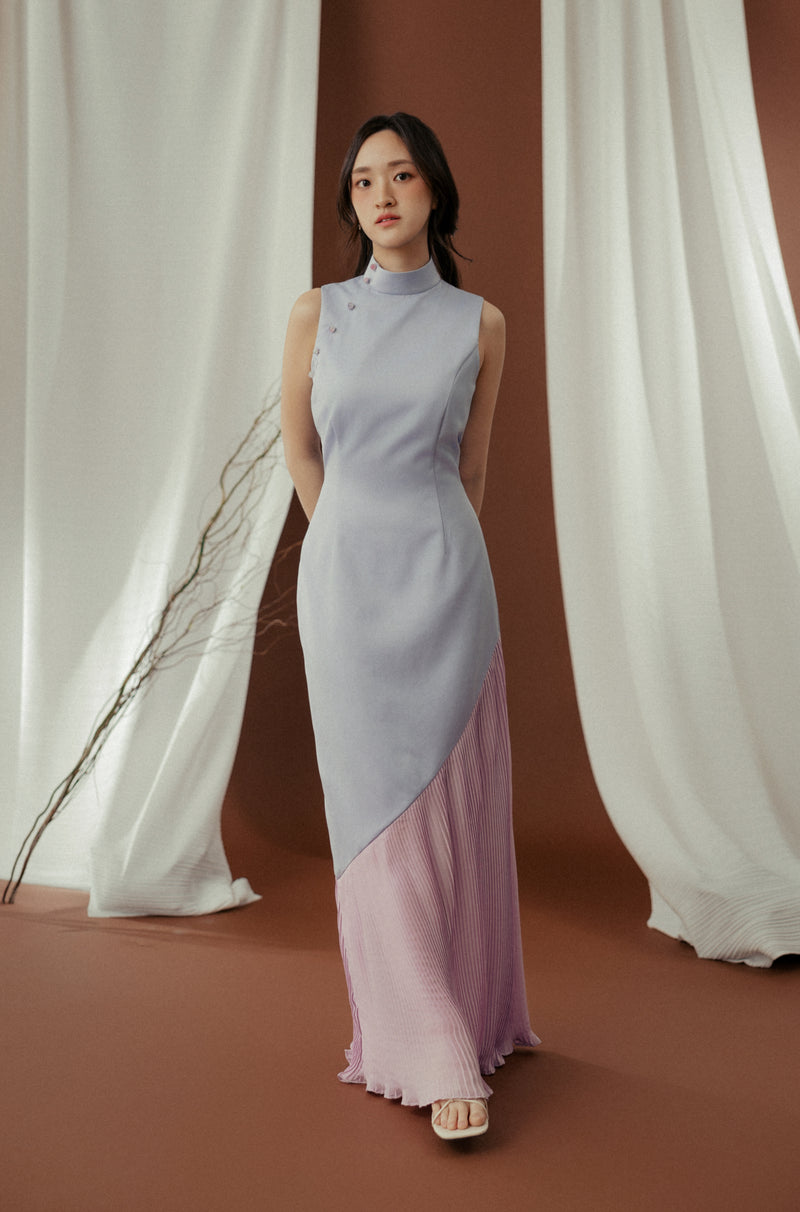 Peony Pleated Cheongsam