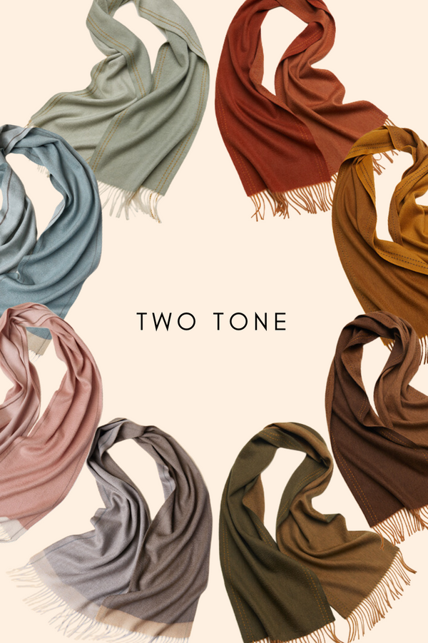 Pure Cashmere Scarf II: Two Tone