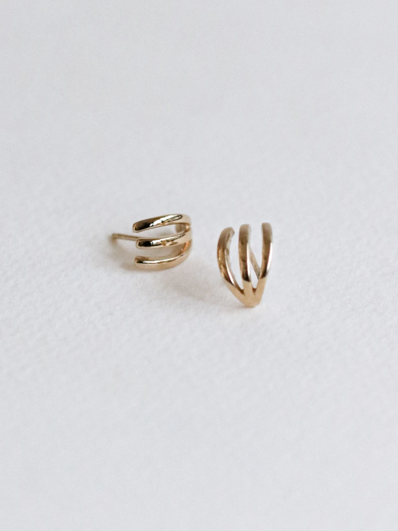 Trois Earrings (Champagne Gold)