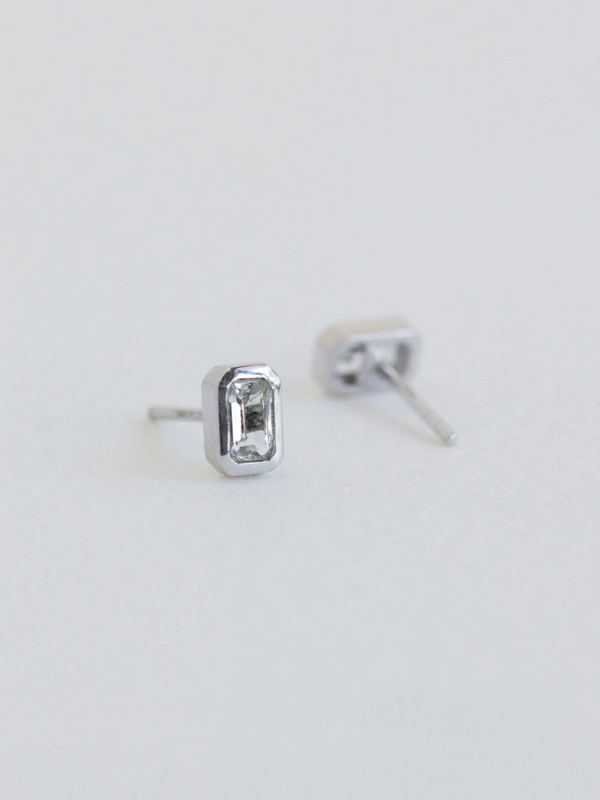 1940 Ear Studs - White Topaz (Silver)