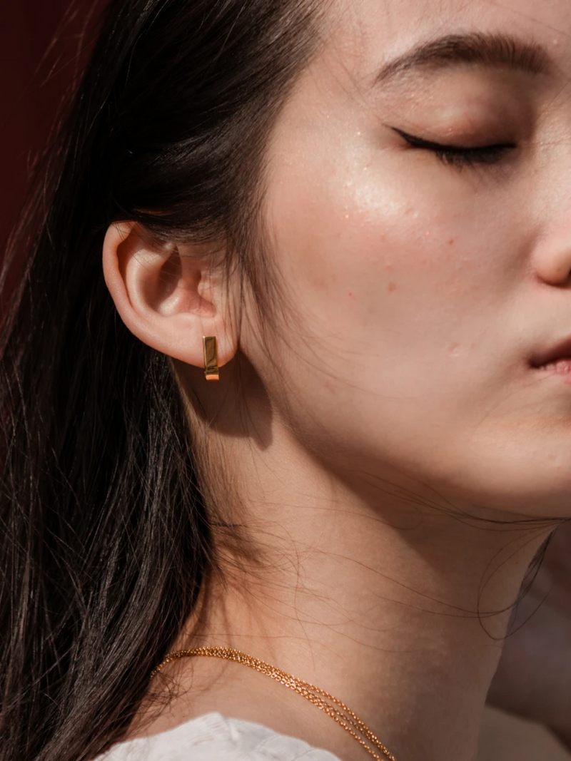 Pave Ear Studs (Rose Gold)