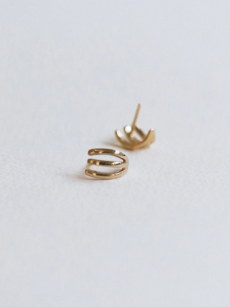 Trois Earrings (Champagne Gold)
