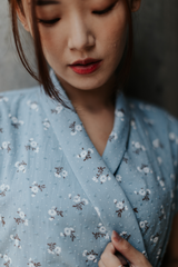 Sky Blue Hinagiku Oriental Wrap Dress
