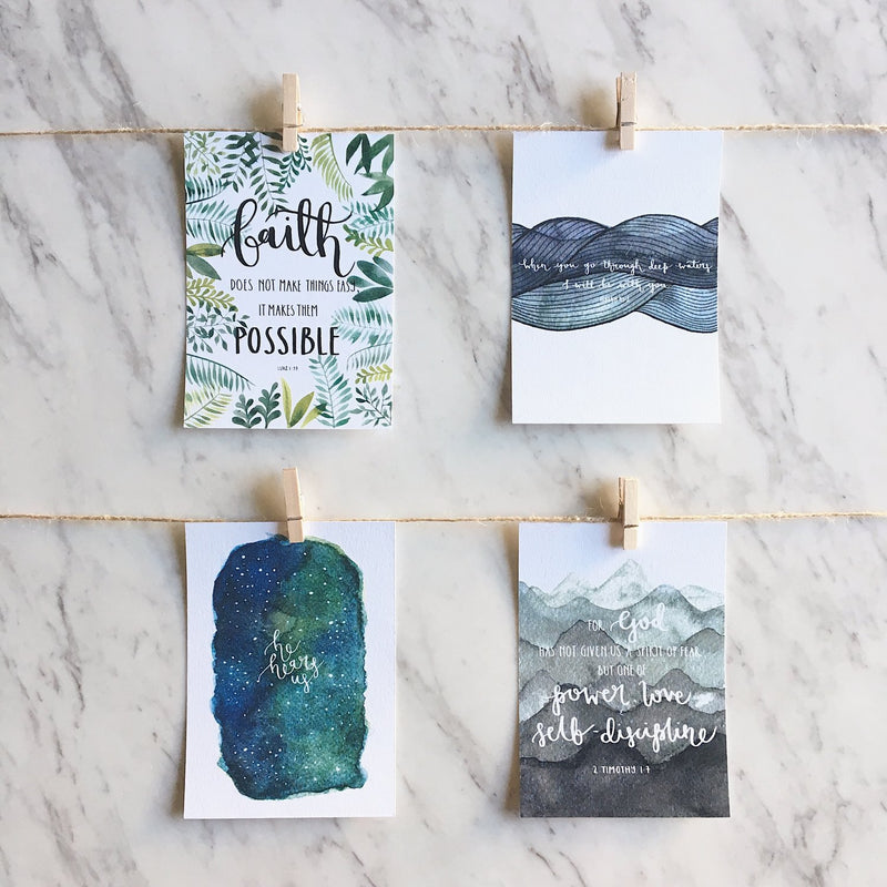 Faith Series Inspirational Postcards - Set of 4