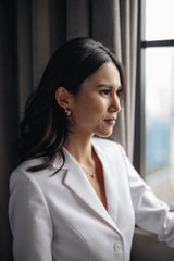 Lenice Notch Lapel Work Jacket - White