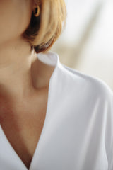 Phillane Mandarin Collar Top - White