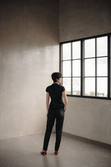 Airin Double Breasted Short Sleeve Jacket - Black