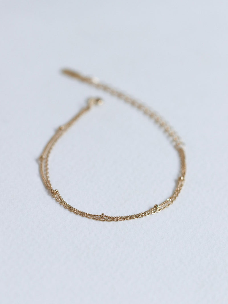 Satellite Layered Bracelet (Champagne Gold)
