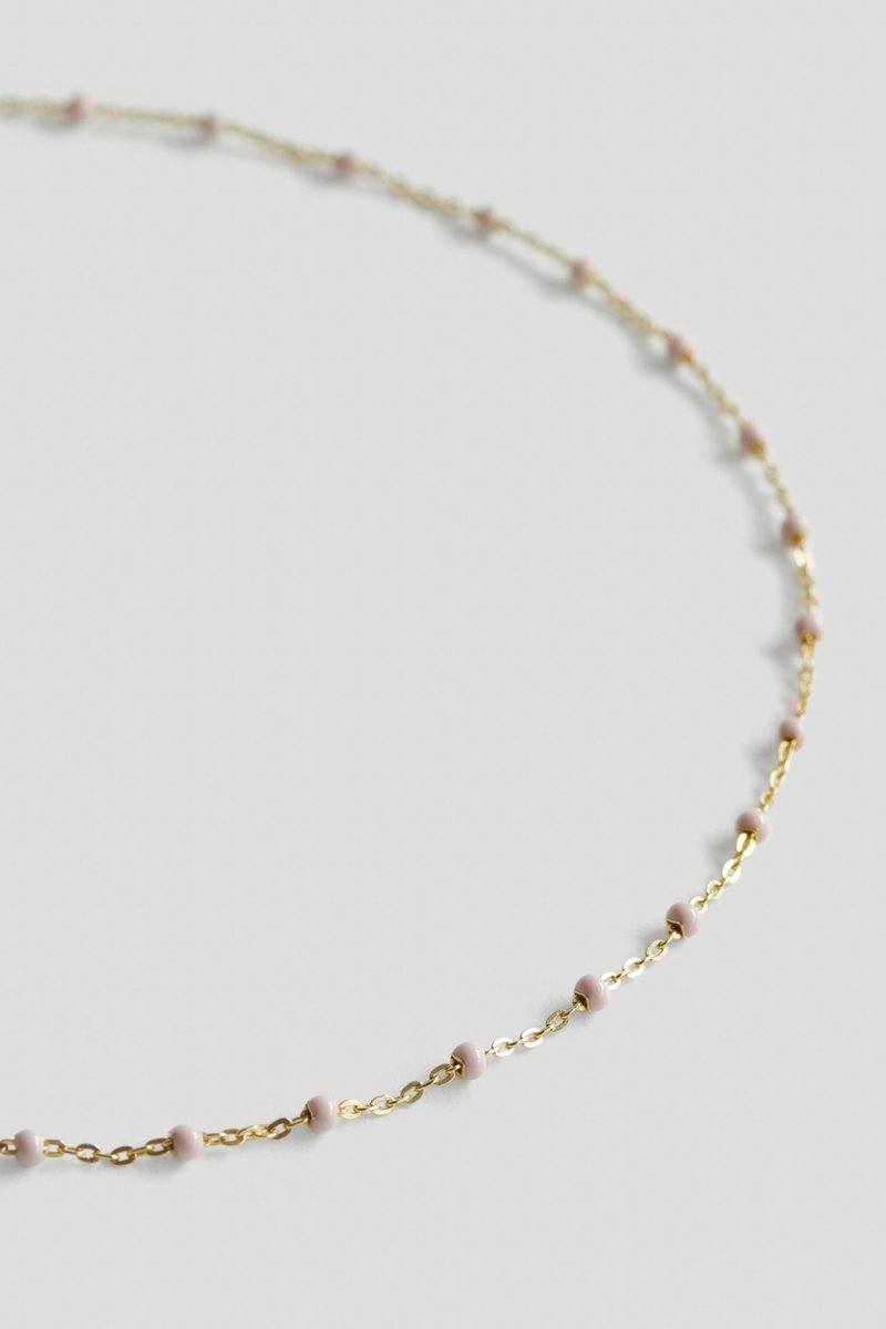 Olivia Necklace - Baby Pink (Champagne Gold)