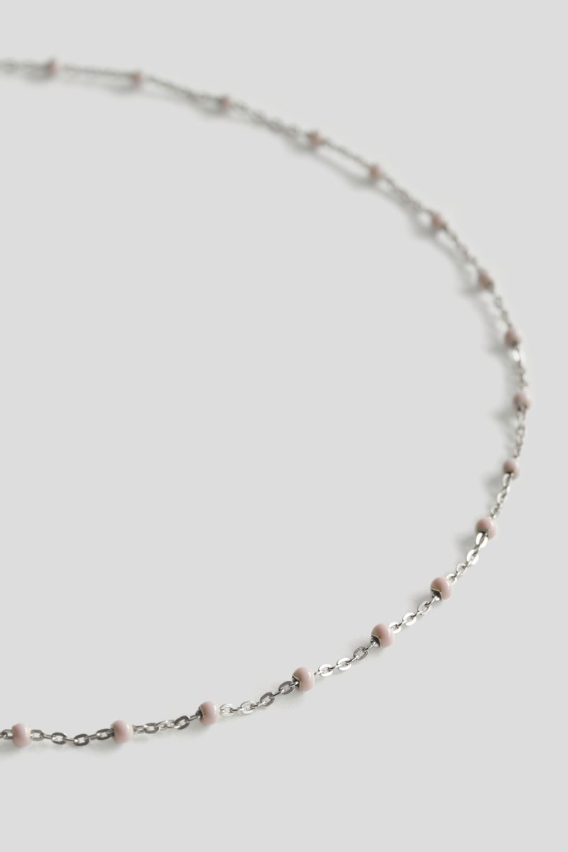 Olivia Necklace - Baby Pink (Silver)