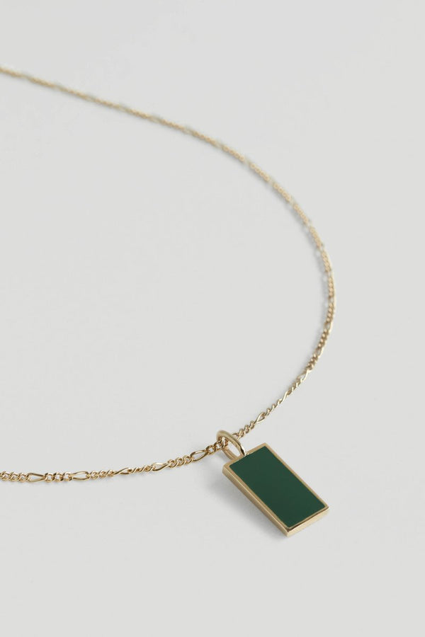Ollie Necklace - Forest Green (Champagne Gold)