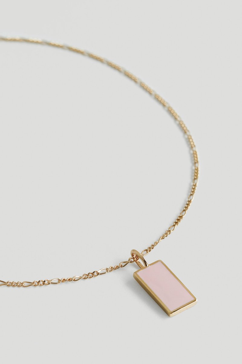 Ollie Necklace - Baby Pink (Champagne Gold)