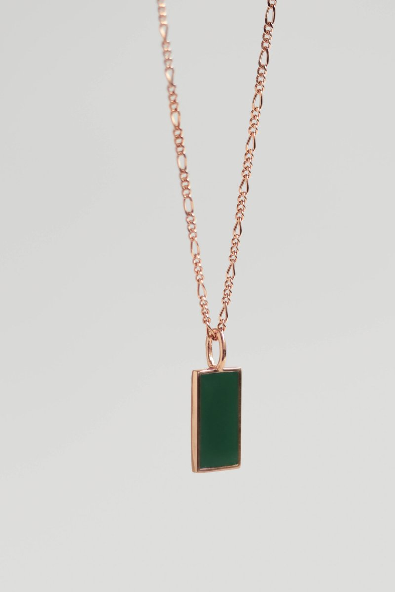Ollie Necklace - Forest Green (Rose Gold)
