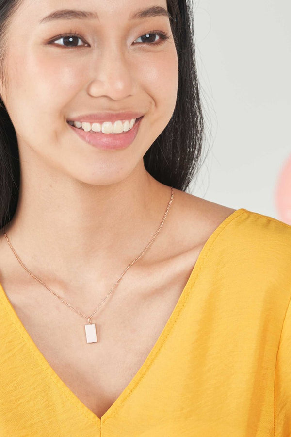 Ollie Necklace - Baby Pink (Rose Gold)