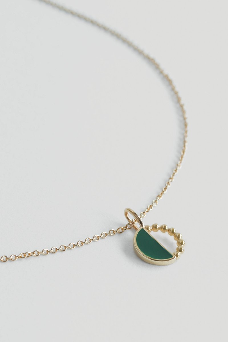 Ophelia Necklace - Forest Green (Champagne Gold)