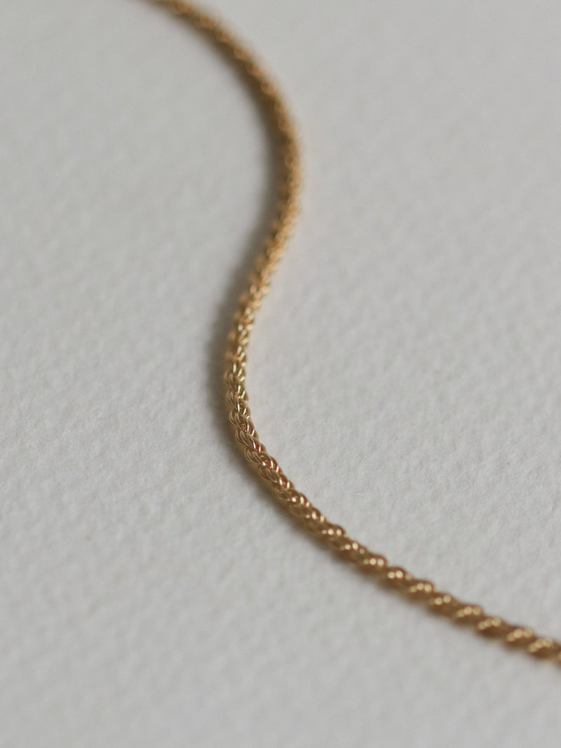 Twist Rope Necklace (Champagne Gold)